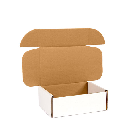 small white and brown coloured mailing box