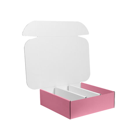 Three Bottle Wine Box With Insert - Pastel Pink