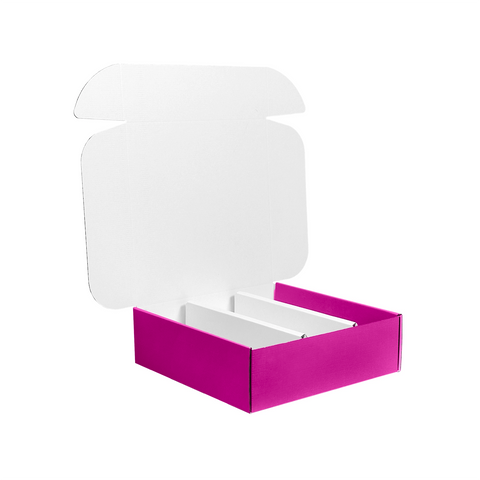 Three Bottle Wine Box With Insert - Magenta