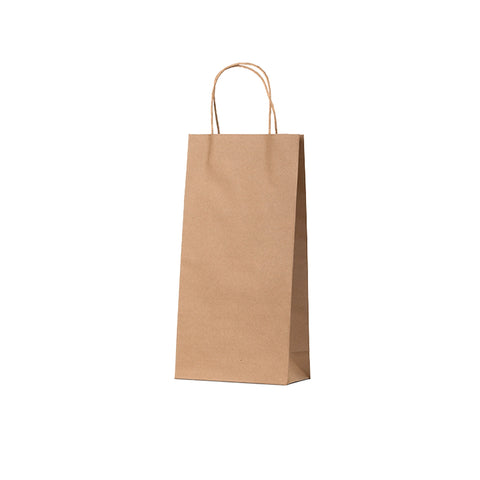 Kraft Brown Double Wine Bag - Twisted Paper Handles