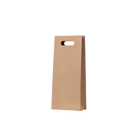 Brown Double Wine Bag - Die Cut Handles