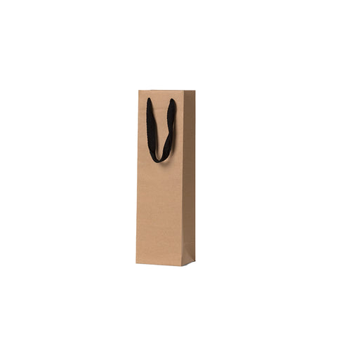 Brown Deluxe Single Wine Bag - Rope Handles