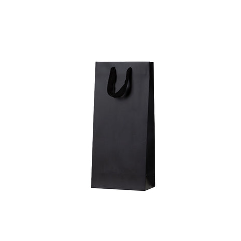 Black Double Wine Bag - Ribbon Handles