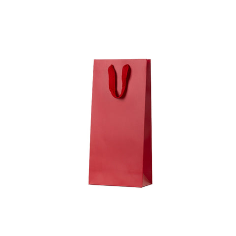 Red Double Wine Bag - Ribbon Handles